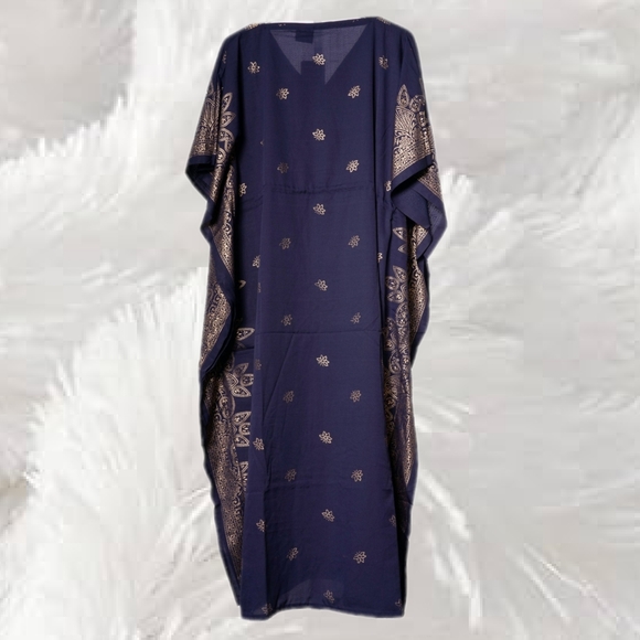 .NF Navy Blue And Gold Fluttering Kaftan. NWT - Picture 5 of 5